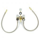 Restek automatic switchover system for noncorrosive gases (critical purity); brass; CGA 580; switching pressure: 200psig/170psig; inlet connections: flexible SS pigtails (36").