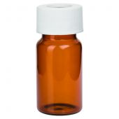 Pre-Cleaned VOA Vials, 20ml Amber, Open Top w/0.125" PTFE/Silicone Septa, 72pk