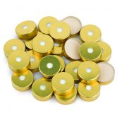 Magnetic Seal w/Septa, 20mm Magnetic Crimp Cap with PTFE/Silicone Septum (tan/white) w/5mm Hole, 1000pk