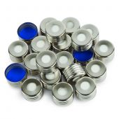 Restek caps for 20mL headspace vials; 18mm magnetic; screw thread; with PTFE/Silicone (1.5mm thick) septum; pkg/100.