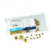 Swagelok Fitting, Brass, 1/8" Nut and Ferrule Set, 20-pk. Note: Nuts and ferrules are not treated unless requested (custom parts). Nuts and ferrules normally are not in contact with sample pathway, and thus do not require coating.