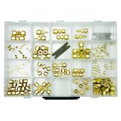 Swagelok Fitting Kit, Brass. Includes: common assortment of 1/8" and ¼" brass fittings.