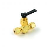 Restek Swagelok valve, ¼" brass toggle; each.