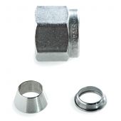 Restek Swagelok fitting set; stainless steel; ¼" nut & ferrule; pkg/5.