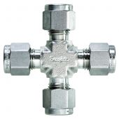 Swagelok Fitting, Stainless Steel, 1/4" Cross, ea