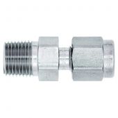 Restek Swagelok Fitting, Stainless Steel, 1/8" to 1/8" NPT Male Connector, 2-pk.