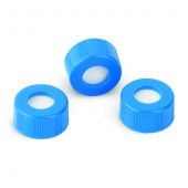 Caps  Short Screw 9mm Blue Ribbed PTFE/Silicone Lined for Agilent 7693A  1000-pk