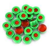 Vials, Crimp Seal, 11mm Green PTFE/RR Pack of 100