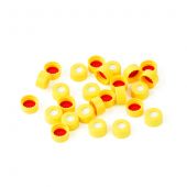 Caps, Short Screw, 9mm Yellow PTFE/Sil Pack of 1000