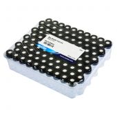 Restek Big Mouth Step vial kit clear with black caps; preassembled; septa: red PTFE/silicone 0.065"; 100/pkg.