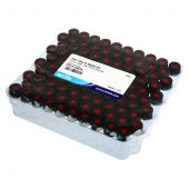 Restek Vial, Cap & Septa Kit, 2mL clear vial, black cap, PTFE/Silicone/Red PTFE Septa 0.040", Pack of 100.