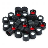 Vial Cap & Septa Kit, 10-425 Black Cap w/Red PTFE White Silicone Septa 1000PK