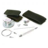 Restek PM Kit for Waters 717/717 Plus Autosampler. Includes: seal pack assembly, tube assembly (0.020" ID), needle, needle compression screw, 0.062 stainless steel ferrule, pre-column filter assembly, filter insert, 250 µL WISP syringe.