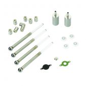 Restek pump PM kit for Waters 1525 pump. Includes: sapphire plungers (4); check valve cartridges (8); plunger seals (4); solvent reservoir 10 µm filters (2); reference valve button; valve disk spacer; valve disk.