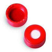 Caps, Short screw, 9mm, Red, PTFE/Silicone w/slit 100/pk