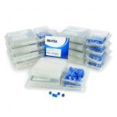 2ml Screw Thread Vial Kit, Clear w/Grad Marking Spot 9mm, Blue PTFE/Butyl Rubber Liner 1000-PK
