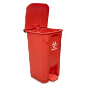 Biohazard Bin XL, large, 23 gallon / 87L, with  foot pedal operated lid, 19 x 19 x 33in. / 48 x 48 84cm (W x L x H), 1/ea