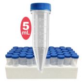 Five-O™ 5mL Screw-cap MacroTube®, non-sterile, w/ screw caps, packed in bags of 100, 500/cs