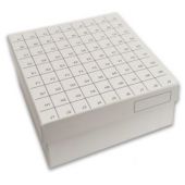 FlipTop™ Cardboard freezer box, 3 inch w/ attached hinged lid, 81-place, white, 50/pk