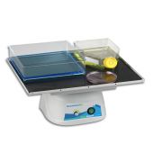 Orbi-Blotter™. Low speed: variable, 3-70rpm; orbital motion; 19mm orbit; 14 x 12" platform; non-slip rubber platform mat included; incubator and cold room safe; load capacity: 9lbs; optional stacking platform kit available. 115V. *2-year warranty*