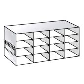 Custom BioGenic Systems Upright Freezer Rack, 16-Box Capacity (4 Long 4 High) for Standard 3" boxes, Stainless Steel, With Handles.