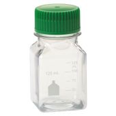 125mL Media Bottle, Square, PET, Individually Wrapped, Sterile