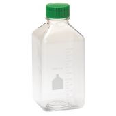 1000mL Media Bottle, Square, PET, Bulk, Sterile