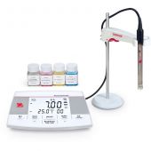 OHAUS AQUASEARCHER™ AB23PH-F Bench Meter. pH, ORP with Temp. Measurements. Includes: Benchtop Meter, Stand-Alone Electrode Holder, ST322 pH Electrode- shaft materila plastic , cable 1m, pH Buffer Mini Kits (4×50mL), AC Adapter.