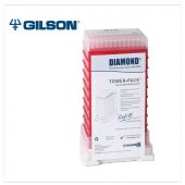 Gilson DL10 Diamond Tips, Extra Long, 0.2-20µl, Tower-Pack, Red, pk/960 (10 Racks of 96). Requires but does not include the universal reload box (GF-F167100).