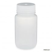 Bottle, Wide Mouth, PP Bottle, Attached PP Screw Cap, 125mL, 12/Pack, PACK/12