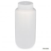 Bottle, Wide Mouth, PP Bottle, Attached PP Screw Cap, 1000mL, 6/Pack, PACK/6