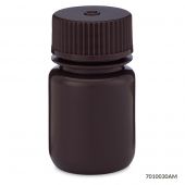 Bottle, Wide Mouth, HDPE Bottle, Attached PP Screw Cap, Amber, 30mL, 12/Pack, PACK/12