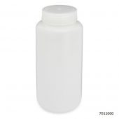 Bottle, Wide Mouth, HDPE Bottle, Attached PP Screw Cap, 1000mL, 6/Pack, PACK/6