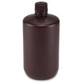 Bottle, Narrow Mouth, Amber PP Bottle, Attached PP Screw Cap, 2 Litres (0.5 Gallons), EA
