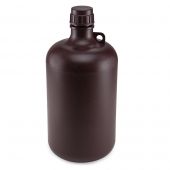 Bottle, Narrow Mouth, Amber PP Bottle, Attached PP Screw Cap, 8 Litres (2 Gallons), EA