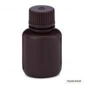 Bottle, Narrow Mouth, HDPE Bottle, Attached PP Screw Cap, Amber, 30mL, 12/Pack, PACK/12