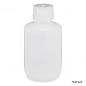 Bottle, Narrow Mouth, HDPE Bottle, Attached PP Screw Cap, 125mL, 12/Pack, PACK/12