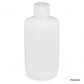 Bottle, Narrow Mouth, HDPE Bottle, Attached PP Screw Cap, 250mL, 12/Pack, PACK/12