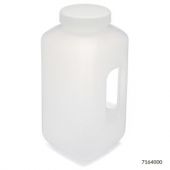 Bottle, Large Wide Mouth with Handle, Square, PP Bottle, 100mm PP Screw Cap, 4 Litres (1.0 Gallons), EA