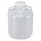 Carboy, Round with Handles, PP, White PP Screwcap, 10 Liter, Molded Graduations, Autoclavable, EA