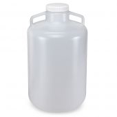 Carboy, Round with Handles, PP, White PP Screwcap, 25 Liter, Molded Graduations, Autoclavable