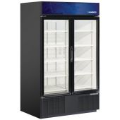Habco ESM46HC. 46cuft, BLACK XTERIOR™, Glass sliding doors, White Interior, Natural Hydrocarbon Refrigerant (R290), 115V.