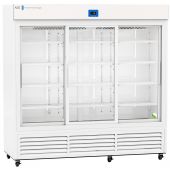 Premier Glass Door Laboratory Refrigerator with Variable Speed Compressor 69 Cu. Ft. 2°C to 15°C. 110 - 120V AC, 15A breaker, NEMA 5-15 receptacle. Two (2) years parts and labor warranty, Seven (7) years compressor warranty.
