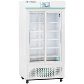 Touchscreen Glass Door Laboratory Refrigerator with Variable Speed Compressor 33 Cu. Ft. 2°C to 15°C. 110 - 120V AC, 15A breaker, NEMA 5-15 receptacle. Three (3) years parts and labor warranty, Seven (7) years compressor warranty.