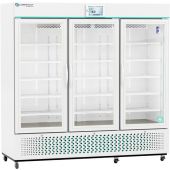 Touchscreen Glass Door Laboratory Refrigerator with Variable Speed Compressor 72 Cu. Ft. Adjustable temperature range: 2° C to 15° C. Three (3) year parts and labor warranty. Seven (7) year compressor warranty