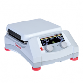 OHAUS Guardian 7000 Hotplate Stirrer, 7"x7" Ceramic Top Plate; Speed Range: 60-1600 rpm; Temperature Range: Ambient +5°C – 500°C; Digital Control; Backlit LCD Display; Dimensions: 4.8 x 12.2 x 8.8 in (12.2 x 30.9 x 22.3 cm); 120V.