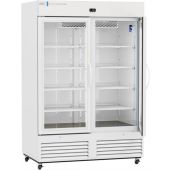 Standard Glass Door Pharmacy Refrigerator 49 Cu. Ft.36°F to 46°F (2°C to 8°C). 110 - 120V AC, 15A breaker, NEMA 5-15 receptacle. One (1) year parts and labor warranty, Seven (7) years compressor warranty