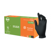 SW® PowerForm® PF-95BK Black, 5.0mil, EcoTek® Sustainable Technology, Biodegradable Nitrile Exam Gloves – Small, 10 boxes per Case (100 Gloves/Bx, 1000 Gloves/Cs).