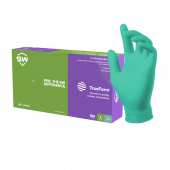 SW® TrueForm® TF-95LG, Light Green, Powder-Free, Biodegradable Nitrile Exam Gloves, Sustainable Ecotek Technology with EnerGel® - Hydrates and rejuvenates hands, Thickness: Finger 4.0mil, Palm 3.6mil, Cuff 3.0, Fully Textured, X-Small, 100/bx.