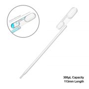 Exact Volume Transfer Pipette, 300uL, 113mm, sterile, 2 resealable bags of 500, 1000/cs